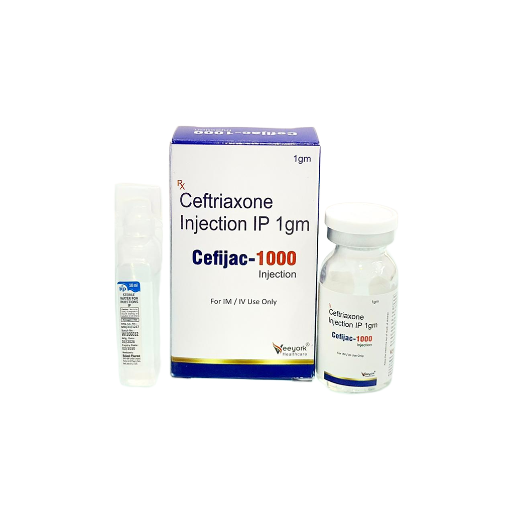 Cefijac 1000 | Ceftriaxone Injection IP 1gm | Main Image