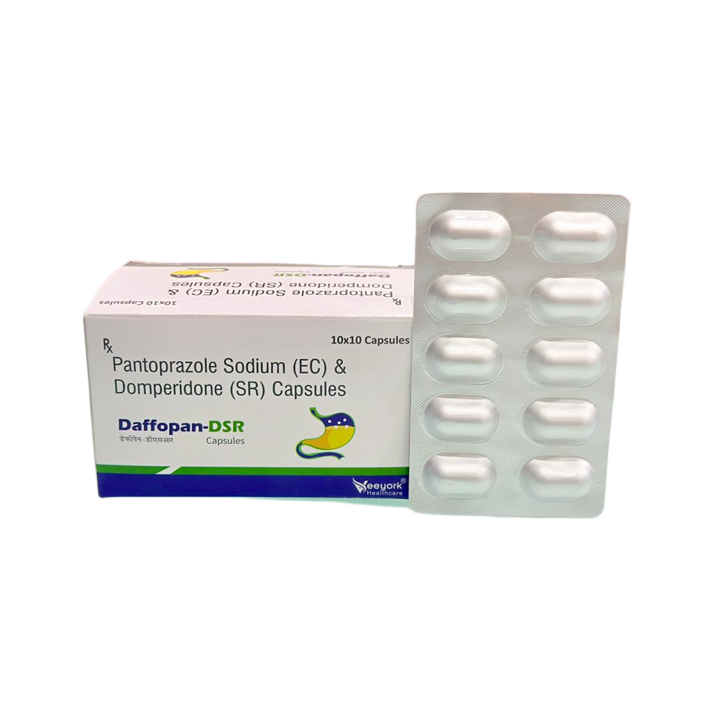 Daffopan DSR | Pantoprazole Sodium (EC) & Domperidone (SR) Capsules  | Main Image