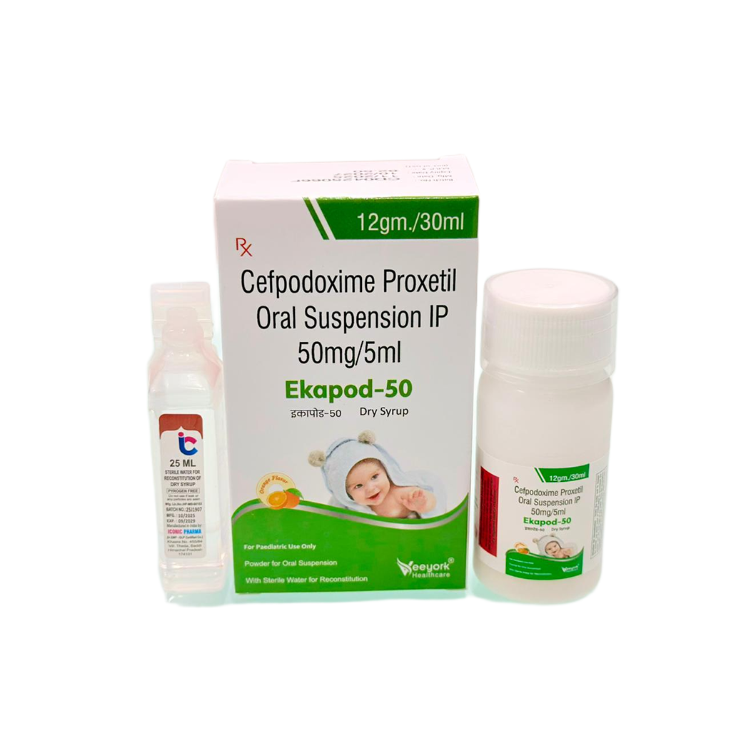 Ekapod-50 Dry Syrup | Cefpodoxime Proxetil Oral Suspension IP 50mg/5ml | Main Image