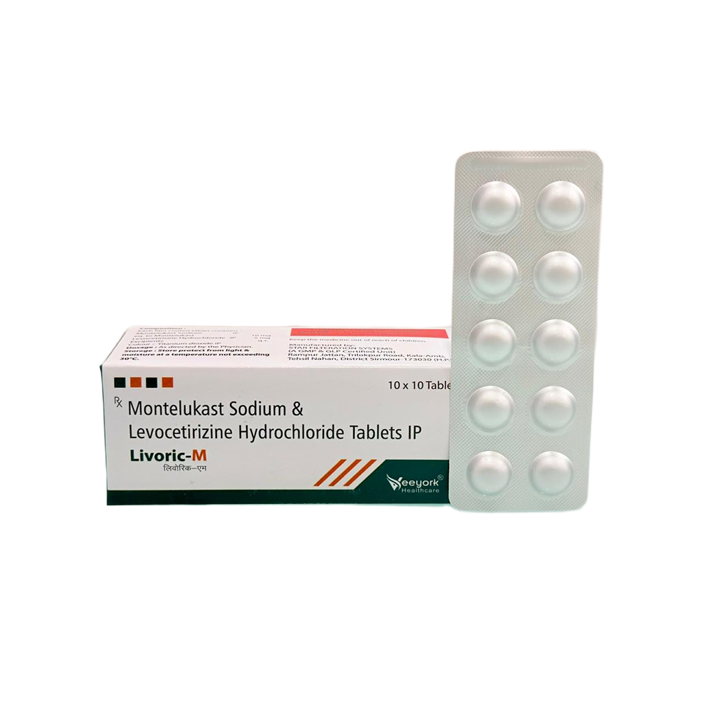 Livoric M Tab | Levocetirizine Di-HCL & Montelukast Sodium Tablets IP | Main Image