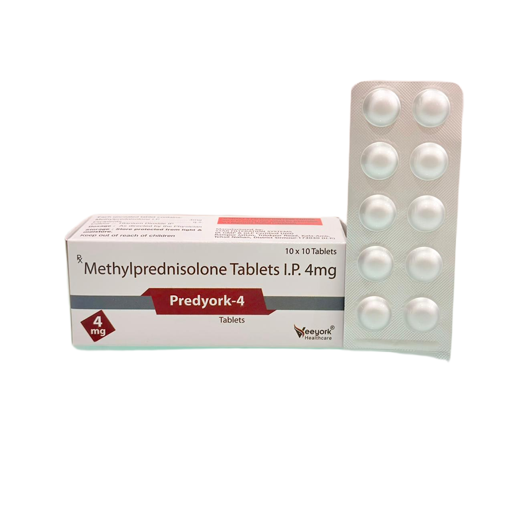 Predyork 4 | Methylprenisolone Tablets I.P. 4mg | Main Image