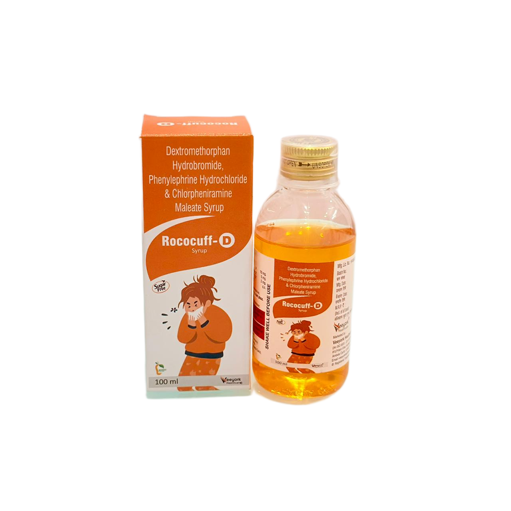 Rococuff D | Dextromethorphan H-Bromide, Phenylephrine HCL & Chloroheniramine Maleate Syrup | Main Image
