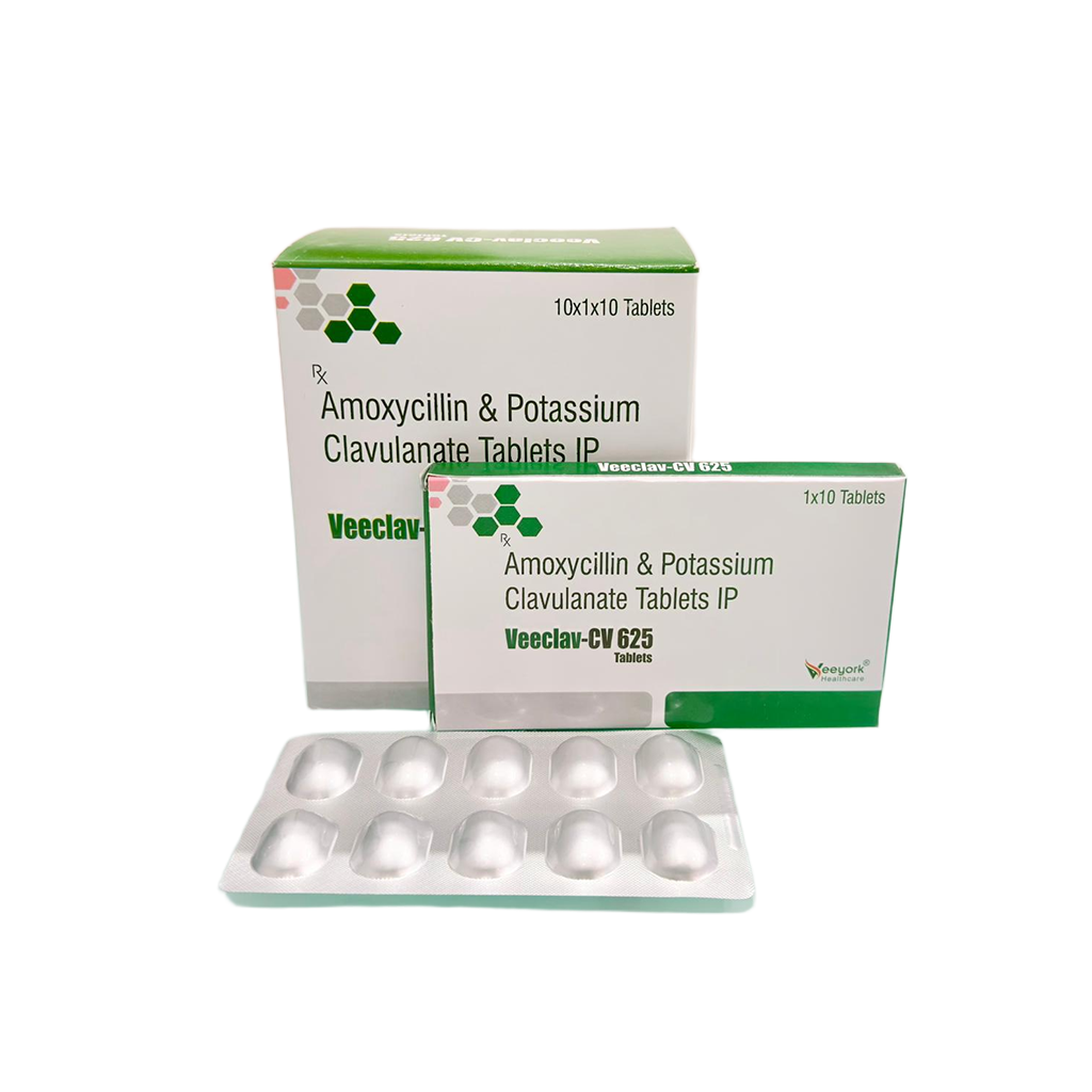 Veeclav CV 625 | Amoxycilin & Potassium Clavulanate Tablet | Main Image